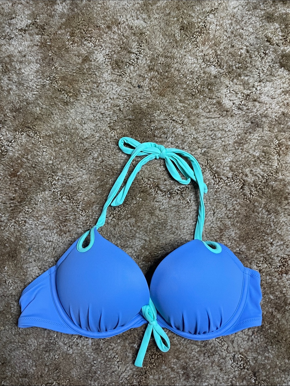 Victoria’s Secret Blue Push Up Bikini Top Size 36A